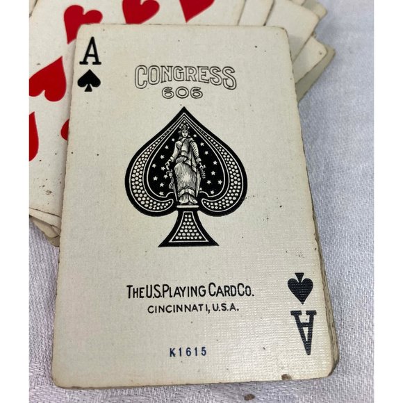 Antique 1928 20s Congress 606 Playing Cards Deck Bridge - Picture 3 of 4